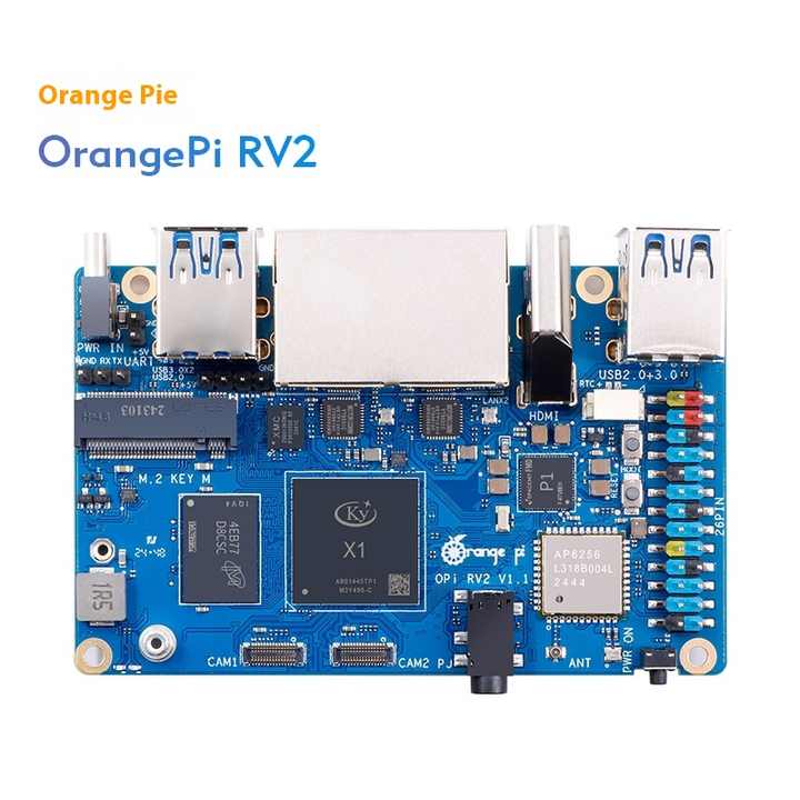Orangepi RV2 Development Board Eight-Core Risc-V Architecture Dual Network Ports Exclusive for Makers