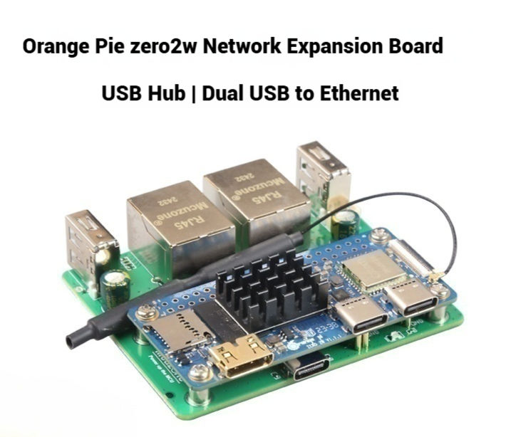 Orange Pi Zero2 W Dual Network Development Board with Dual USB HOST Top Pin Power Supply Communication Features-Orange