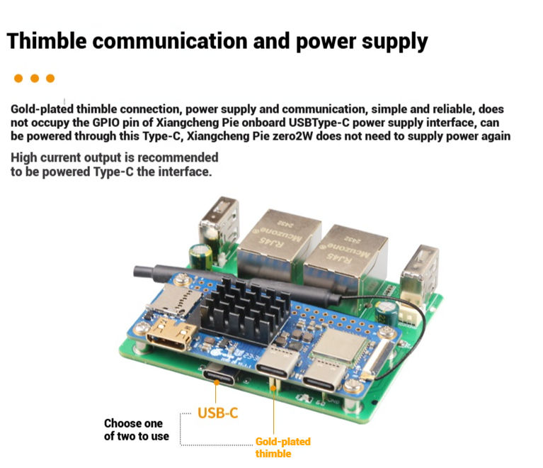 Orange Pi Zero2 W Dual Network Development Board with Dual USB HOST Top Pin Power Supply Communication Features-Orange