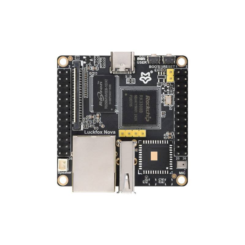 Luckfox Nova Micro Development Board, Based on Rockchip RK3308B, 8GB EMMC, Integrated High-Performance Audio Codec