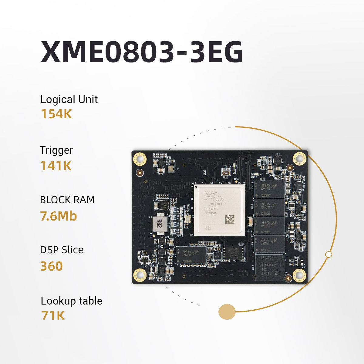 Microphase Xilinx FPGA Core Board Zynq UltraScale+ XME0803-3EG 4EV PCIE