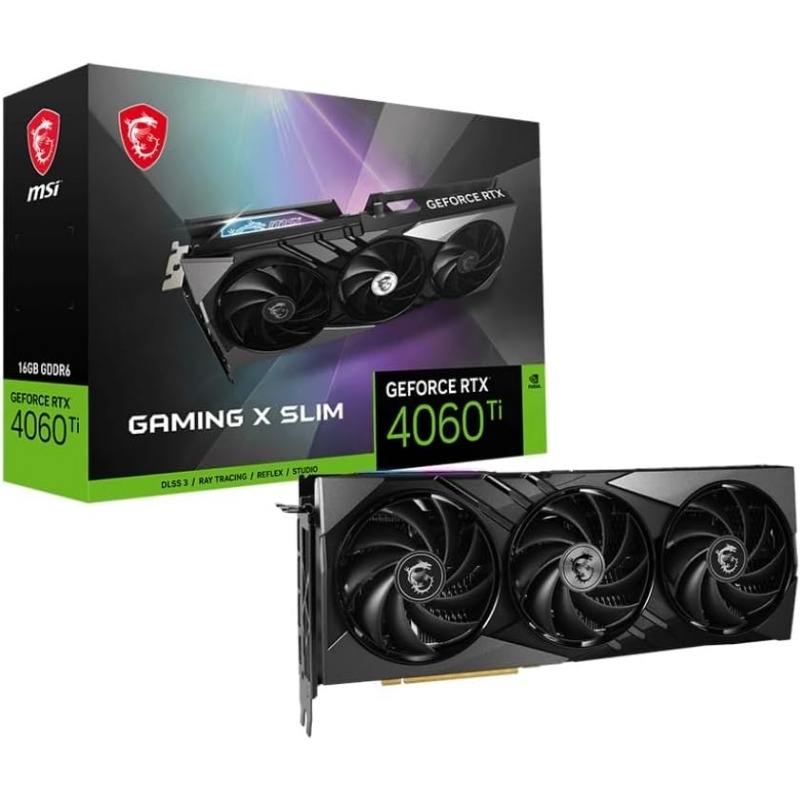 MSI GeForce RTX 4060 Ti GAMING X SLIM OC 16GB GDDR6 Graphics Card GDDR6 128bit 18000MHz