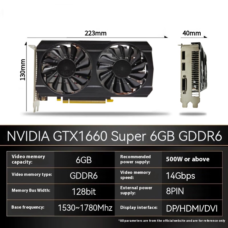 NVIDIA GTX 1660 SUPER 6G GDDR6 dedicated graphics card for industrial control, high-definition 4k projector, 3-screen, brand-new white-label GTX 1660 SUPER 6G