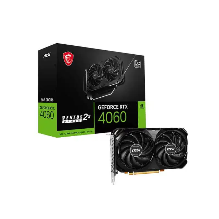 Hot Selling MSI GeForce RTX 4060 VENTUS 2X Black 8G OC 4060Ti 12G 16G 24G 3X Gaming GPU Computer Desktop Graphics Card