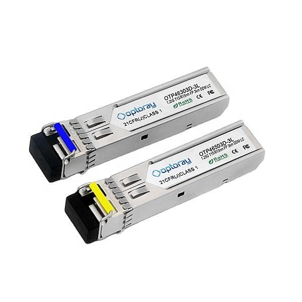Factory Price SM Dual Fiber Optic Transceiver Module 1.25G BiDi 1550nm/1310nm Ethernet Switch 3km SFP