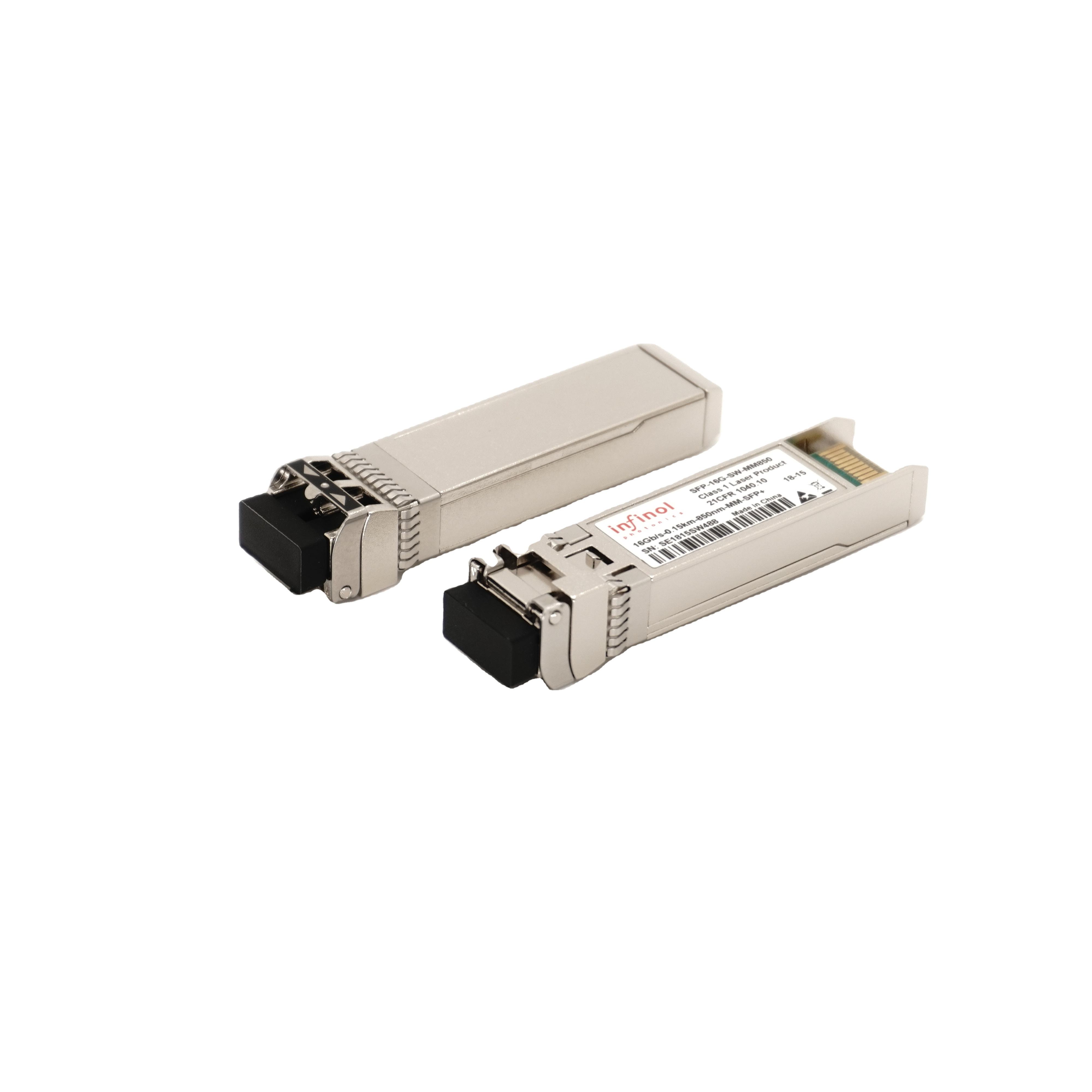 Factory Direct SFP+ Optical Transceiver Module 16G 0.1M 10KM 30KM LC SMF MMF Compatible 4G Wi-Fi 3G 850nm 1310nm SFP Module