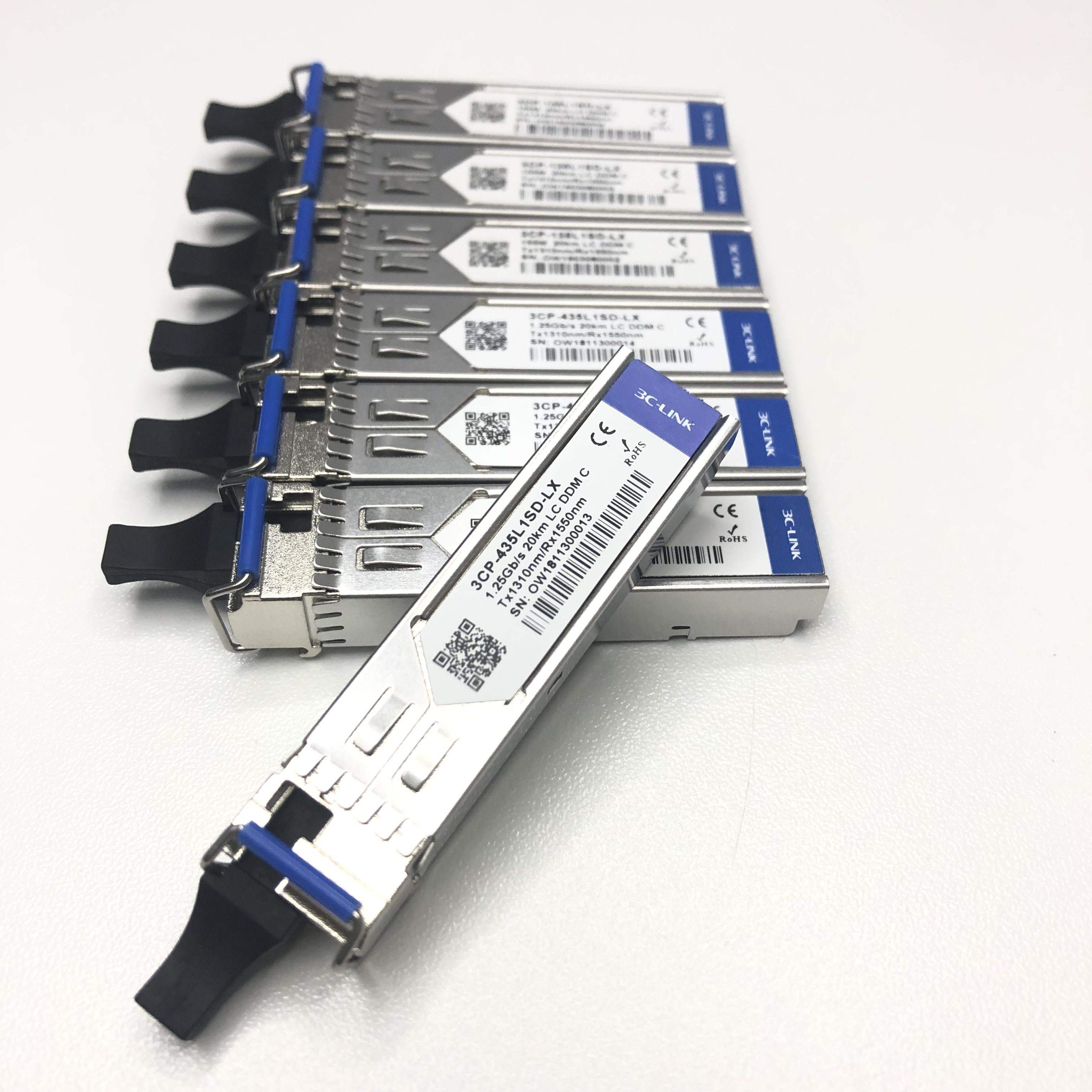 Factory direct sale 1.25G 20km BIDI SPF Optical Transceiver 1310nm/1550nm LC SC Connector