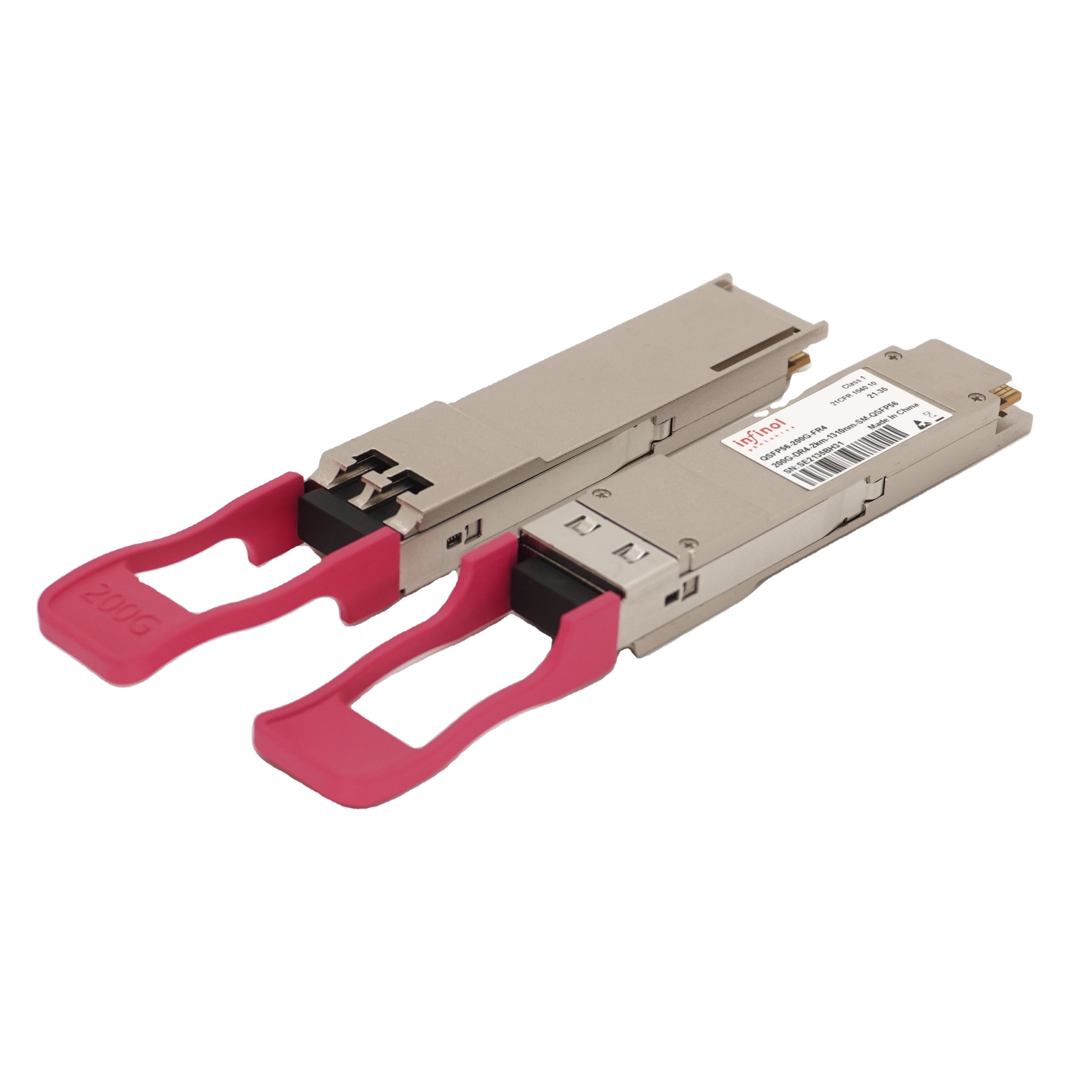 Factory Direct 200G QSFP56 FR4 Optical Transceiver LC QSFP Module 1270-1330nm 2KM for WiFi 4G 3G Fiber Optic Networks