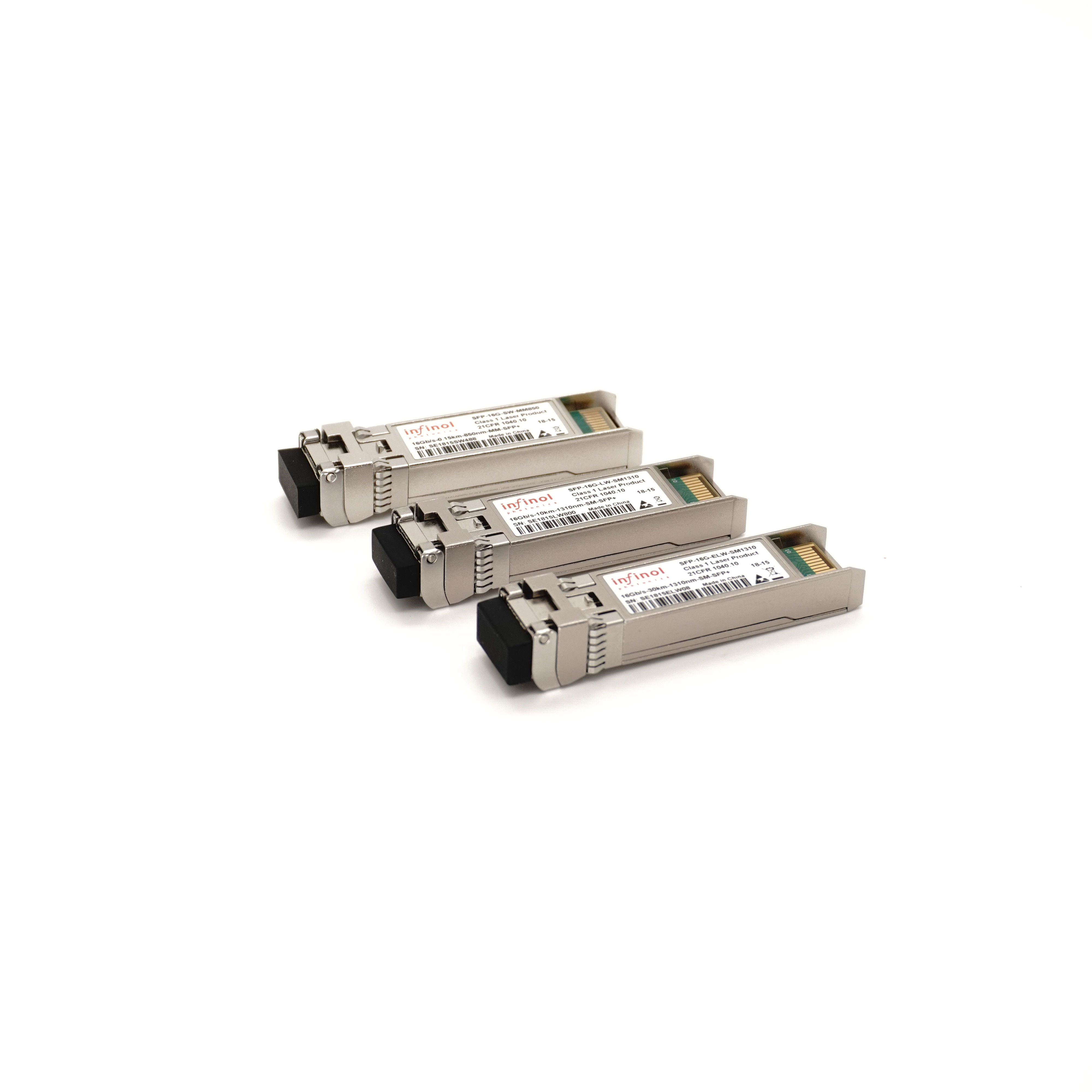 Factory Direct SFP+ Optical Transceiver Module 16G 0.1M 10KM 30KM LC SMF MMF Compatible 4G Wi-Fi 3G 850nm 1310nm SFP Module