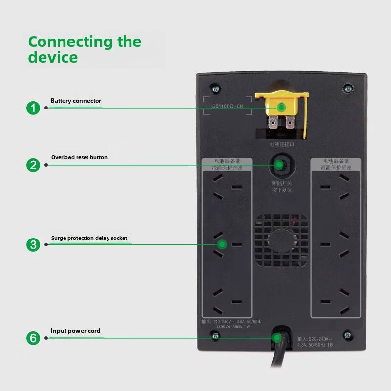 APC Schneider Ups Uninterruptible Power Supply BX1100CI-CN 660W/1100VA Backup Home Backup Power Supply