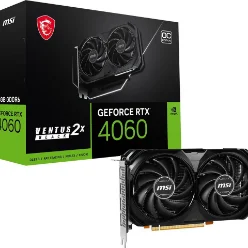 MSI Ventus GeForce RTX 4060 8GB GDDR6 PCI Express 4.0 X8 ATX Video Card RTX 4060 VENTUS 2X BLACK 8G OC